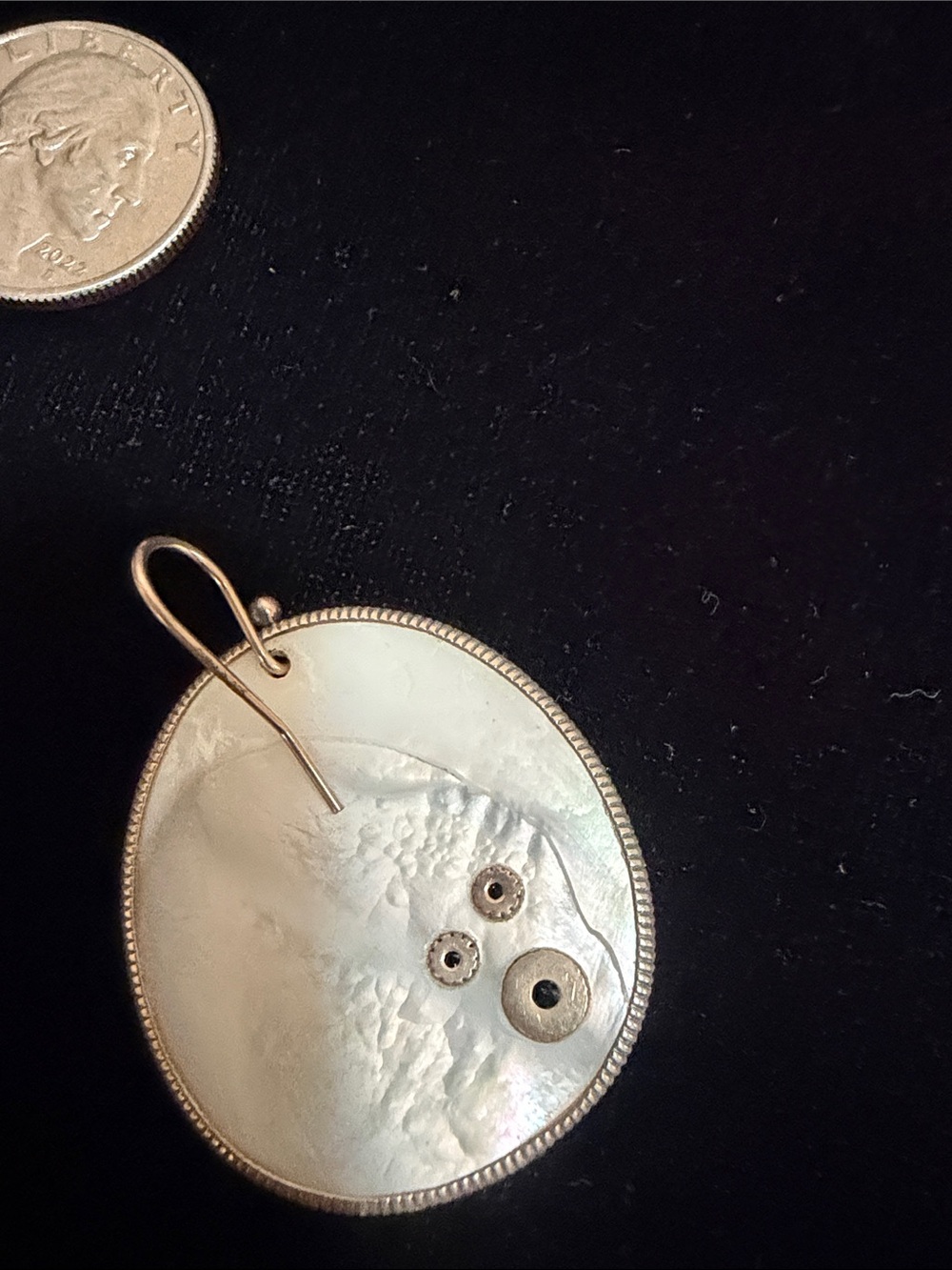 Silpada Mother-of-Pearl Drop Earrings with Clear Crystal Accents - White - Picture 2 of 5